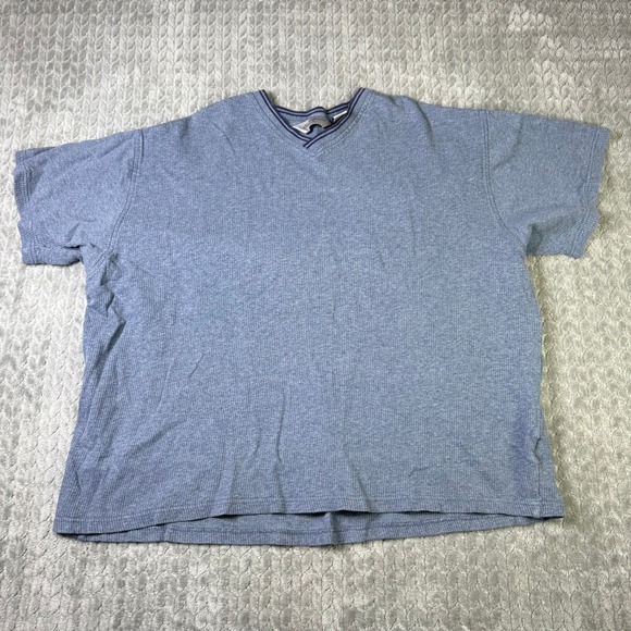 Eddie Bauer Other - Eddie Bauer Mens XL Blue Waffle Knit V-Neck Short Sleeve Thermal T-Shirt Cotton